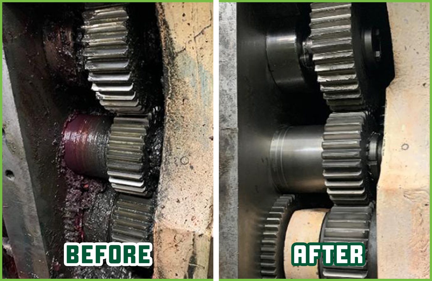 Dry ice blasting: before and after, by a Kelly crew