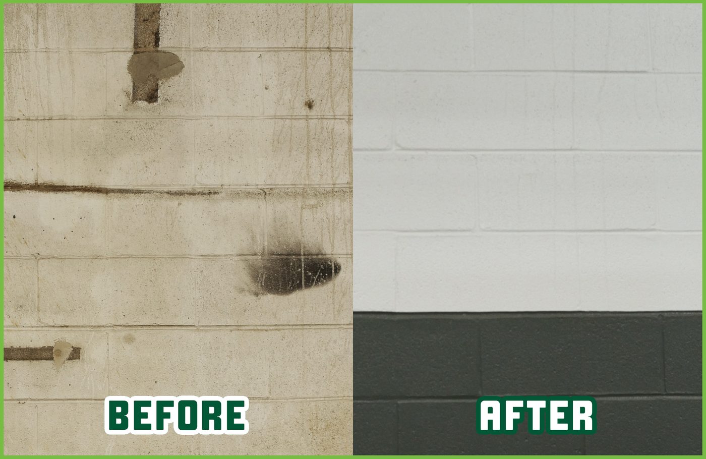 Facility painting: before and after, by a Kelly crew