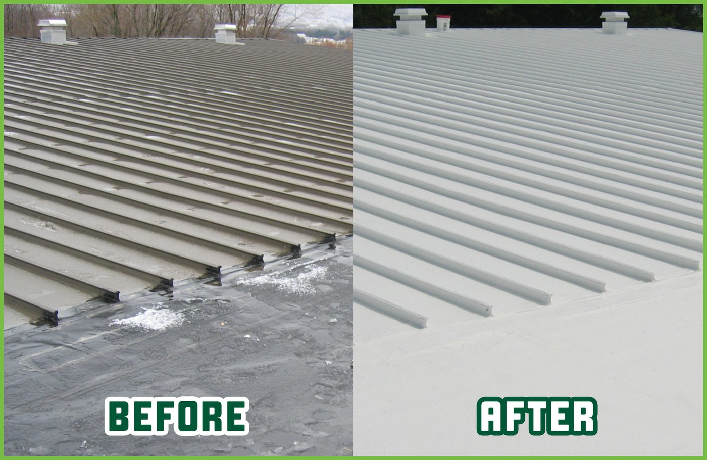 Roof coatings: before and after, by a Kelly crew